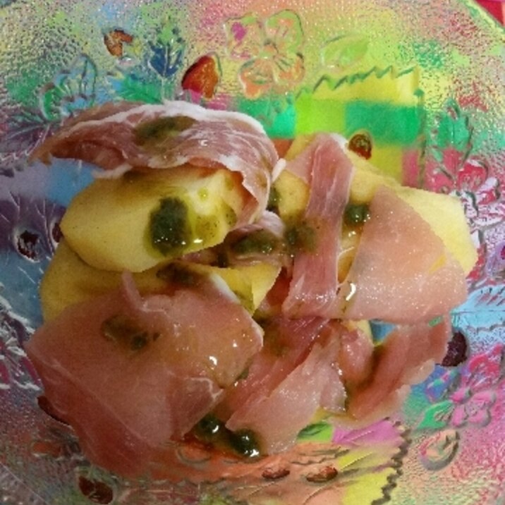 レストランの味☆柿と生ハムのバジルソース